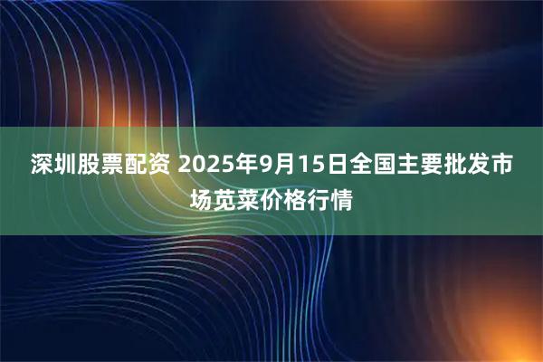 深圳股票配资 2025年9月15日全国主要批发市场苋菜价格行情
